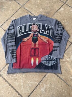 Grey Rough Play Long Sleeve T-Shirt
